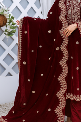 Regal Sapphire Velvet Shawl